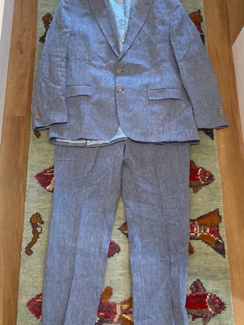 Joseph Abboud Light Blue Linen-Blend Two-Piece Suit